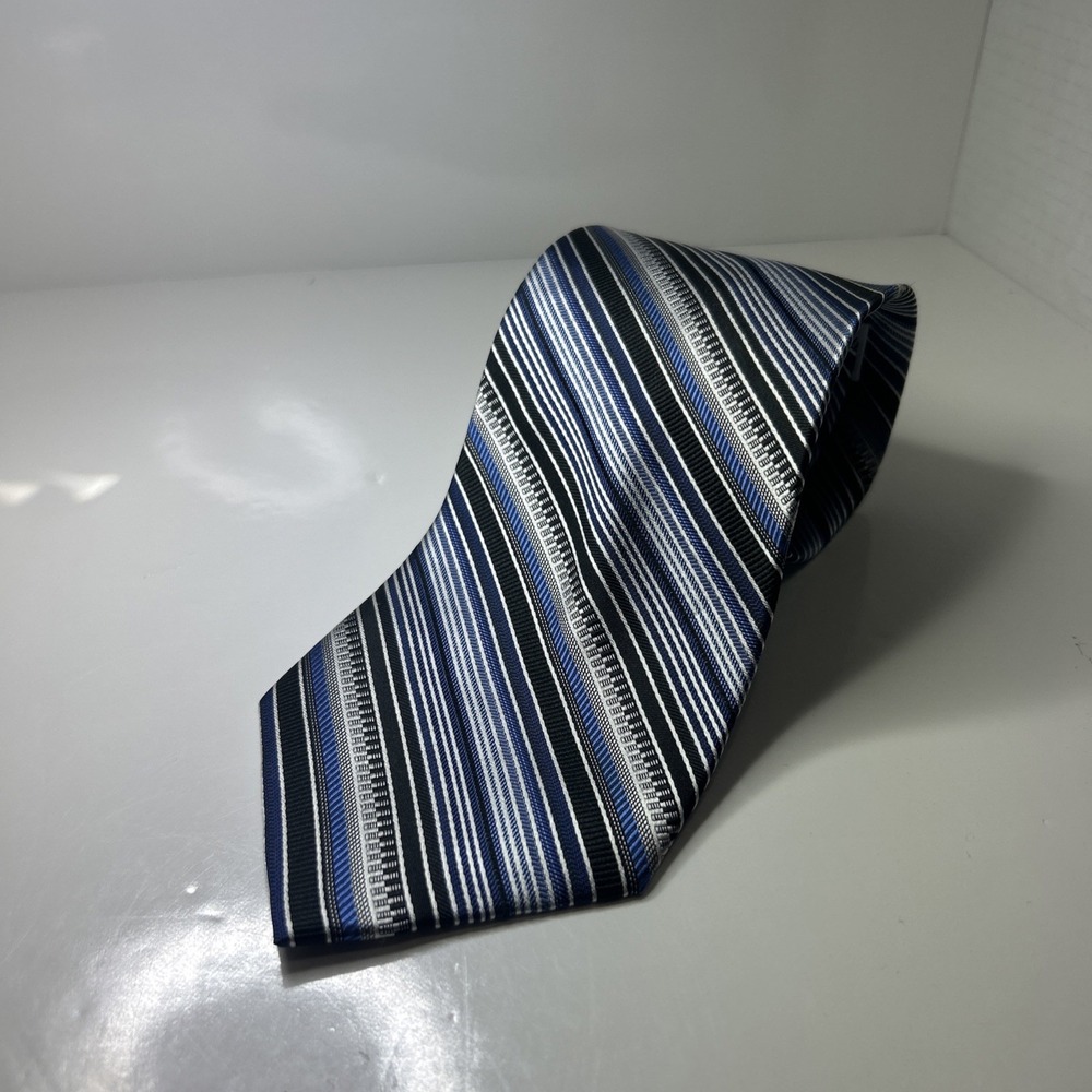 Joseph &‎ Feiss 100% Silk Men's Tie Blue Diagonal Striped 3.75" Width 58" Length